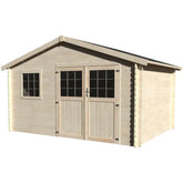 Abri de jardin Valmont 12,90m² en bois massif 34mm avec double porte et fenêtre – Décor et Jardin Ma boutique